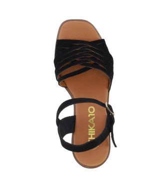 Chika10 Leren sandalen New Godo 01 zwart