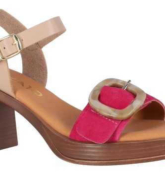 Chika10 Nuovi sandali Godo 04 in pelle rosa - Altezza tacco 7 cm