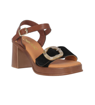 Chika10 Nuovi sandali Godo 04 in pelle nera - Altezza tacco 7 cm