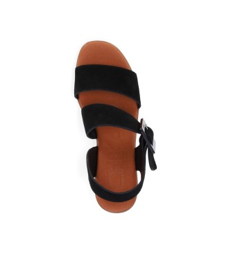 Chika10 Sandlias de couro Nova Gotica 01 preto -Altura do calcanhar 6cm