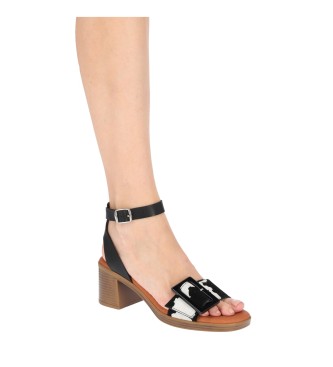 Chika10 Leren sandalen New Gotica 02 dierenprint -Helphoogte 6cm