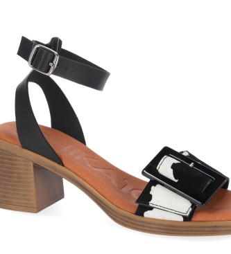 Chika10 Leren sandalen New Gotica 02 dierenprint -Helphoogte 6cm