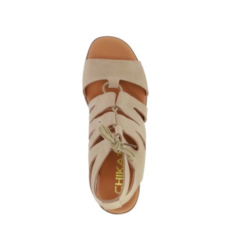 Chika10 Nuovi sandali in pelle beige Gotica 05