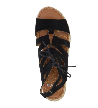 Chika10 Usnjene sandale New Mudejar 02 black
