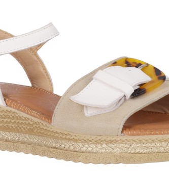 Chika10 Nieuw Mudejar 03 Leren Sandalen wit