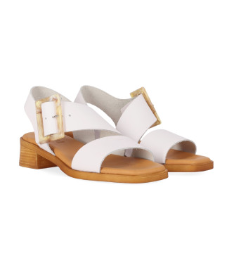 Chika10 Polea 01 usnjeni sandali bele barve
