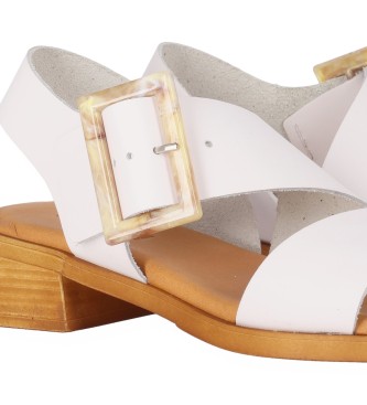 Chika10 Polea 01 leather sandals white