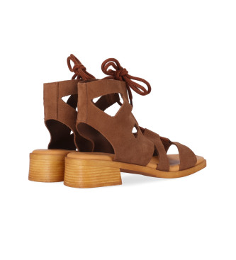 Chika10 Polea 03 Brown Leather Sandals