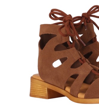 Chika10 Polea 03 Brown Leather Sandals