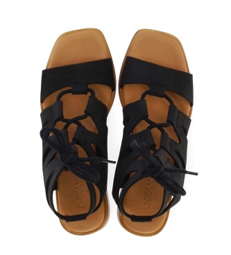 Chika10 Polea Leather Sandals 03 black