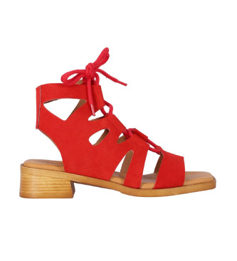Chika10 Polea Leather Sandals 03 red