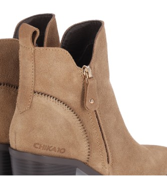 Chika10 Bottines en cuir POLO 01 Taupe
