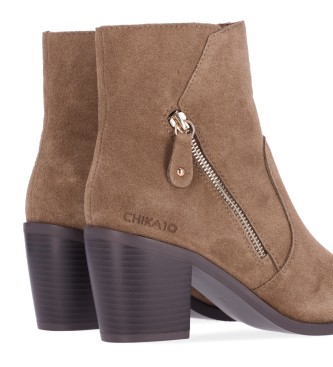 Chika10 Leather Ankle Boots Polo 08 taupe