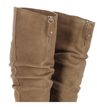 Chika10 Bottes en cuir Polo 10 taupe