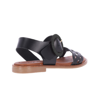 Chika10 Re Musaka 03 leather sandals black