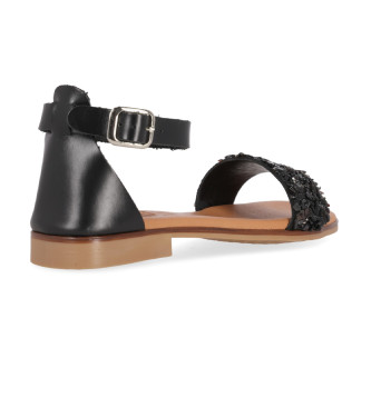 Chika10 Leather sandals Roche 06 black