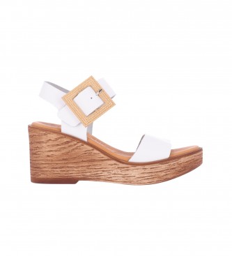 Chika10 Leather Sandals Ruth 02 white