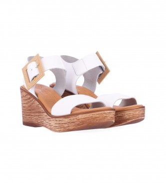 Chika10 Leather Sandals Ruth 02 white