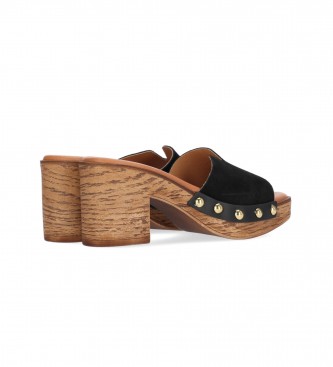 Chika10 Leather sandals San Marino 07 Black -Heel height 5cm