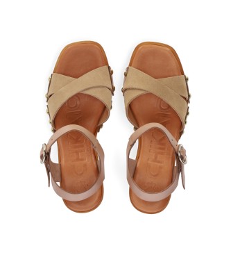 Chika10 Sandals San Marino 08 beige -Heel height 7cm