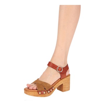 Chika10 Sandals San Marino 08 brown -Height heel 7cm