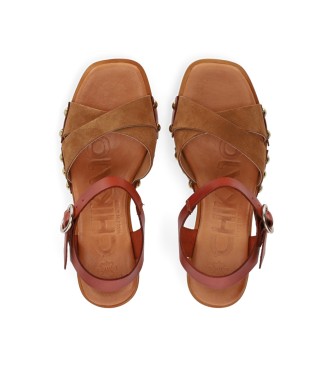 Chika10 Sandaler San Marino 08 brun -Hjd klack 7cm