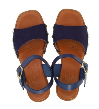 Chika10 San Marino 11 sandales en cuir marine