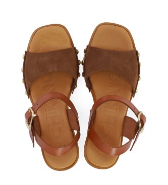 Chika10 Brown San Marino 11 Leather Sandals
