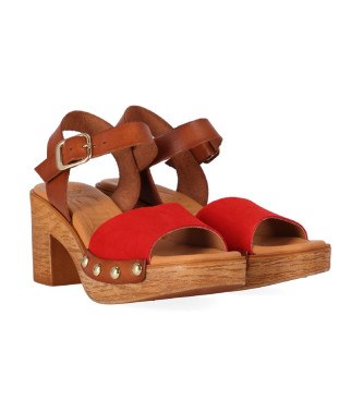 Chika10 Leather Sandals San Marino 11 red