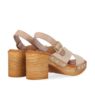 Chika10 San Marino 12 beige Leather Sandals