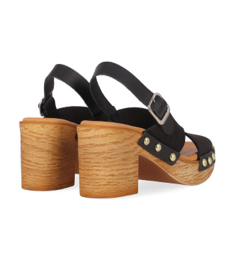 Chika10 Skórzane sandały San Marino 12 czarne