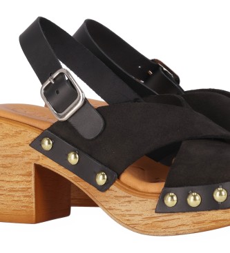 Chika10 Skórzane sandały San Marino 12 czarne