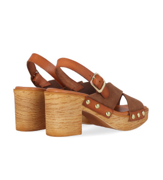 Chika10 Brown San Marino 12 Leather Sandals