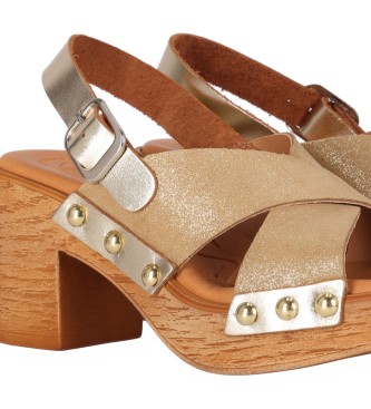 Chika10 San Marino 12 gold leather sandals