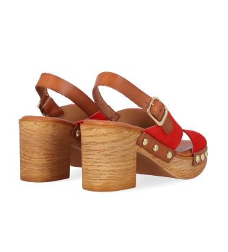 Chika10 Leather Sandals San Marino 12 red