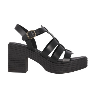 Chika10 Leren sandalen Torrox 02 zwart