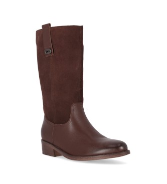 Chika10 Botas de piel Valencia 01 Marron