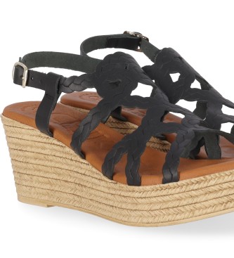 Chika10 Yunkera 01 Leather Sandals preto