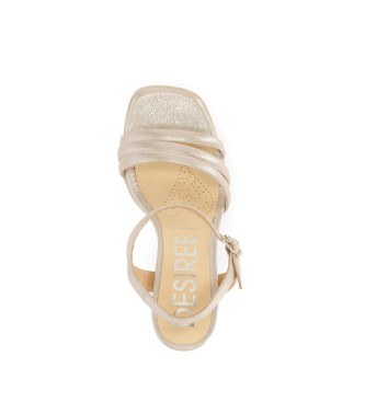 Chika10 Lder sandaler Alexar 04 guld -Hlhjde 6cm
