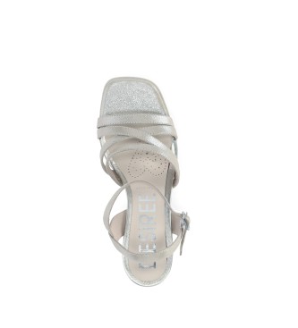 Chika10 Leren sandalen Aliax 07 zilver
