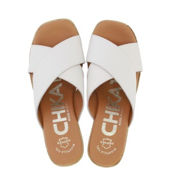 Chika10 Sandalias de Piel Aura 5228 blanco