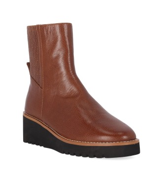 Chika10 Skórzane buty za kostkę Re Castano 05 Brown