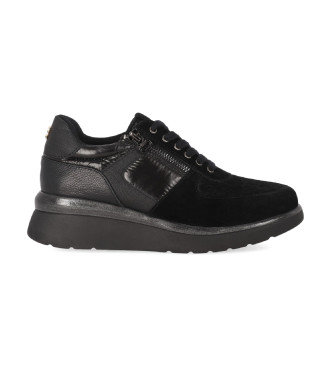 Chika10 Re Hibiscus 02 Black Leather Sneakers