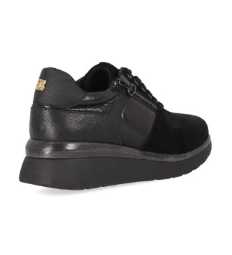 Chika10 Re Hibiscus 02 Black Leather Sneakers