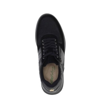 Chika10 Re Hibiscus 02 Black Leather Sneakers