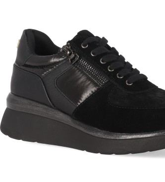 Chika10 Re Hibiscus 02 Black Leather Sneakers