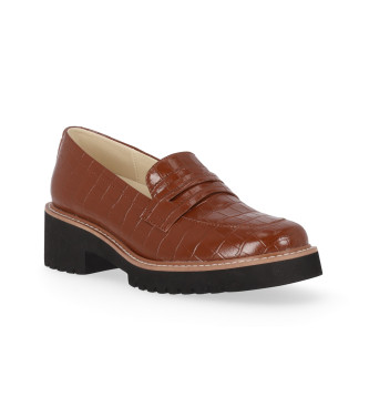 Chika10 Mocassins de couro Re Walnut 05 Castanho