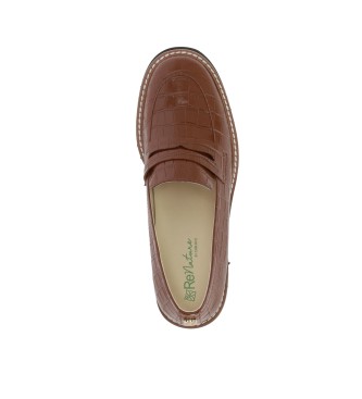 Chika10 Leather Moccasins Re Walnut 05 Brown