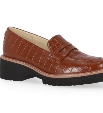 Chika10 Leren mocassins Re Walnut 05 Bruin