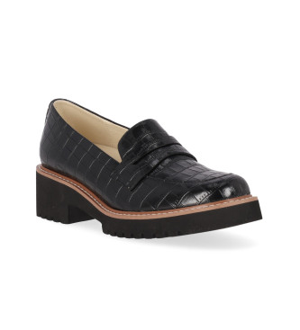 Chika10 Mocassins de couro Re Walnut 05 Preto